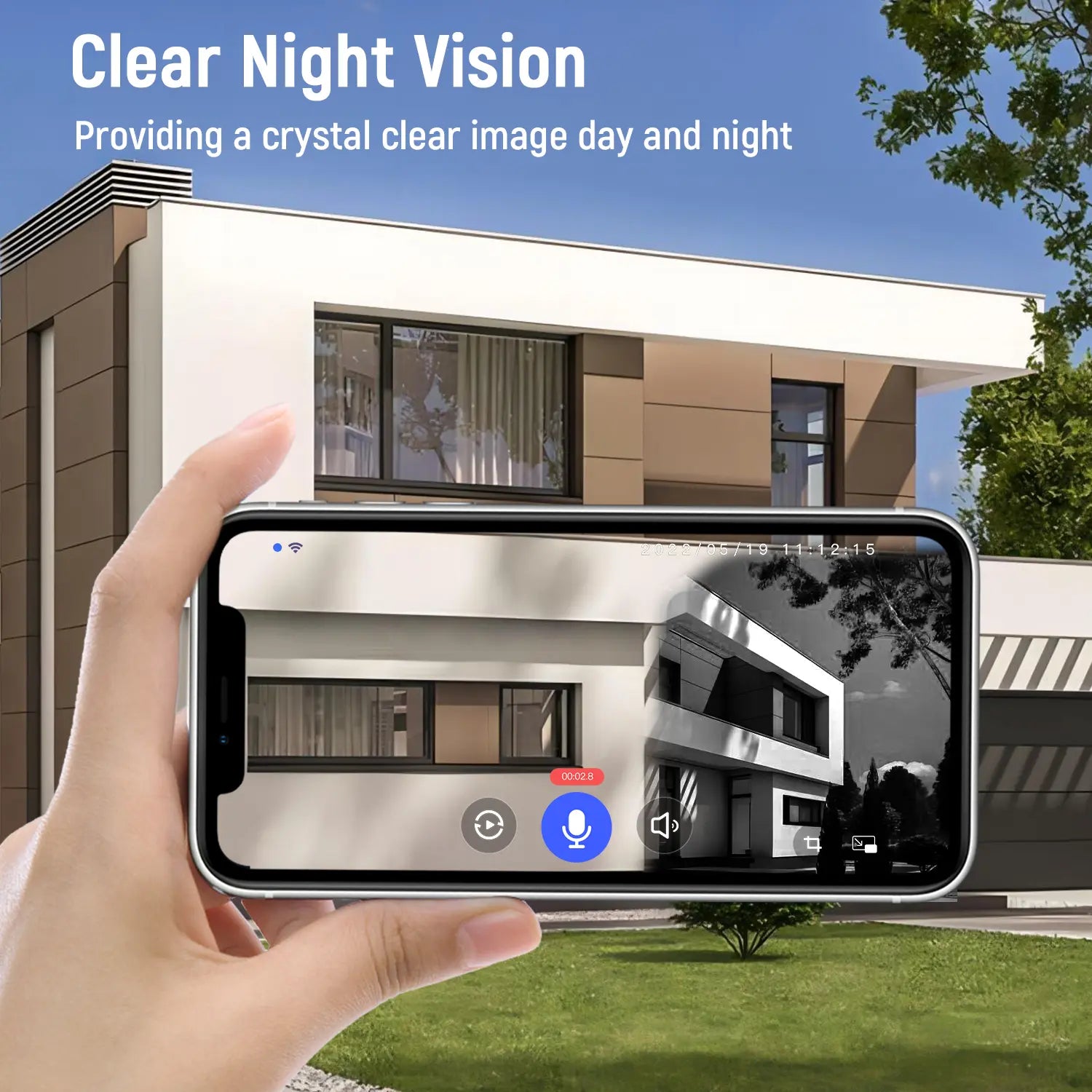 1080P Wireless Video Doorbell Camera, Smart AI Human Detection, Live View, Cloud Storage, Night Vision, Two Way Audio, Instant Alert, 2.4G Wifi Only, Indoor/Outdoor Surveillance Cam for Home Security System
